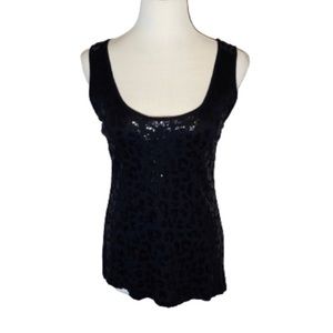 Calvin Klein Black Sequined Tank Top Size Medium